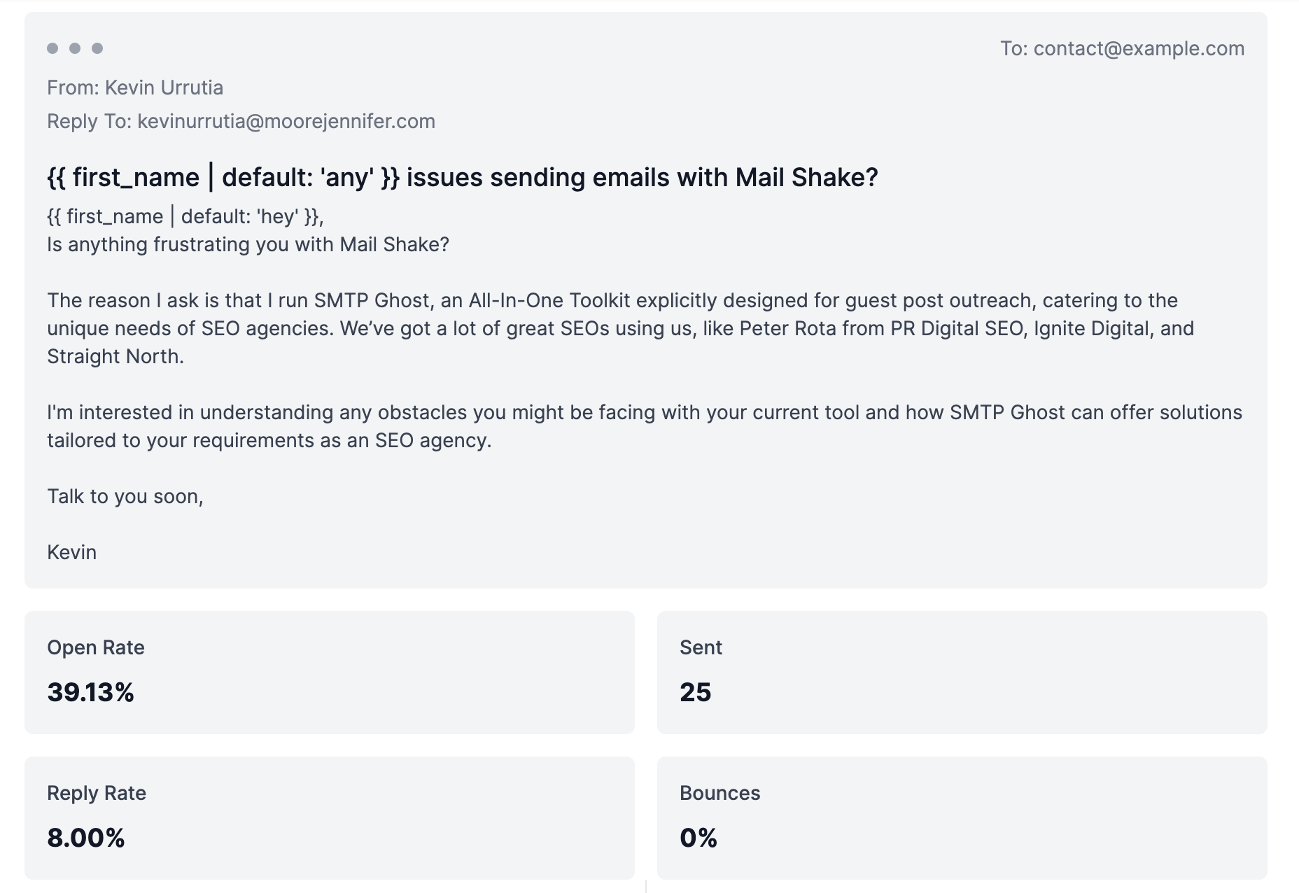 Email Warming Interface