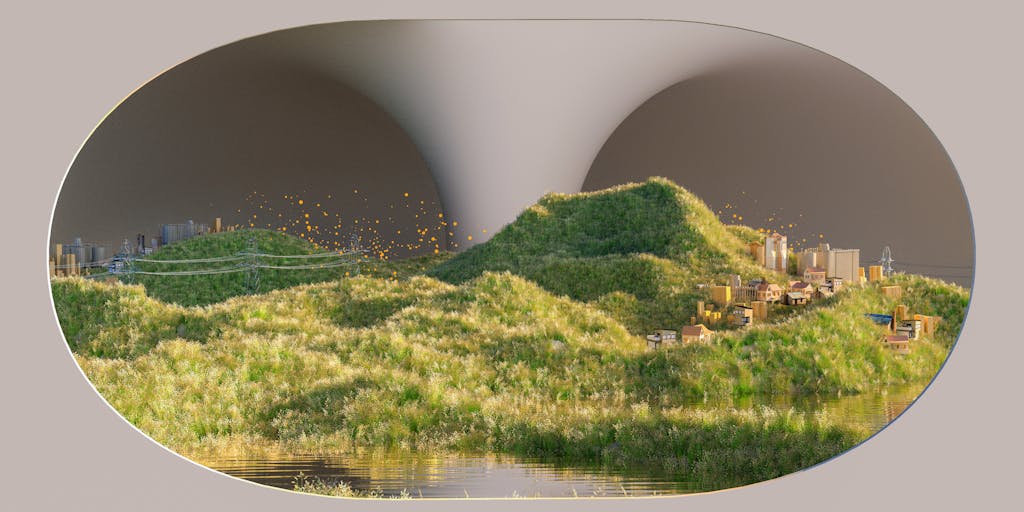 A visually striking image of a digital price tag floating in a futuristic cityscape, with neon lights and holographic displays showcasing various pricing options. The background features skyscrapers and a bustling crowd, symbolizing the dynamic nature of pricing in a digital economy.