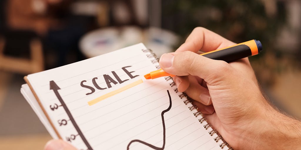 A conceptual image of a scale balancing a LinkedIn Sales Navigator subscription cost on one side and potential sales growth on the other. The scale is set against a backdrop of a city skyline, symbolizing business growth and opportunity.