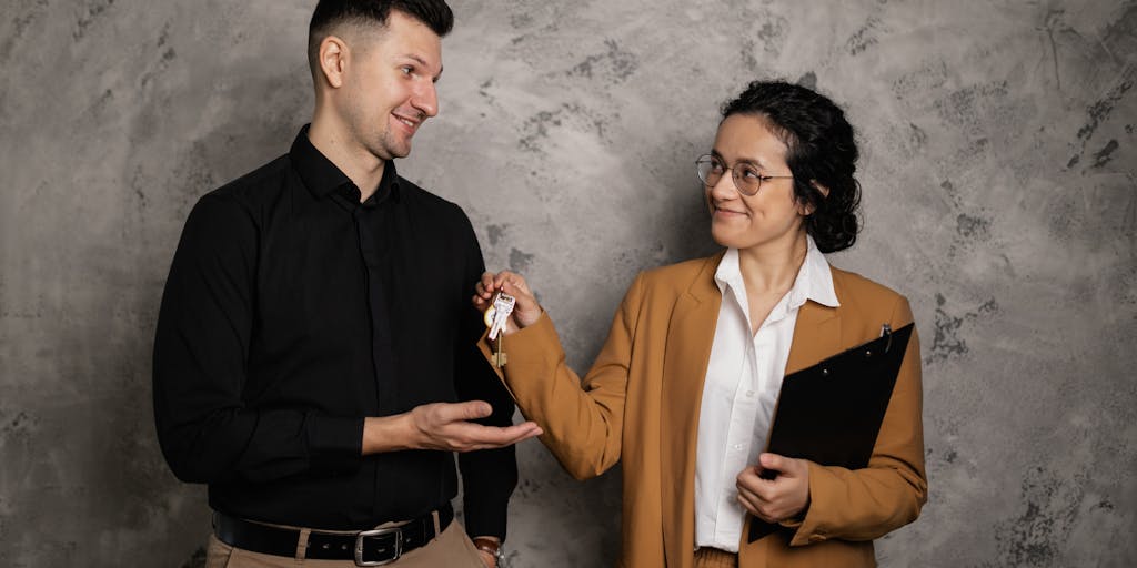 A split-screen image showing two scenarios: on one side, a person scrolling through LinkedIn on a tablet, and on the other side, a successful eCommerce business owner celebrating a new client acquisition. This visual contrast highlights the journey from prospecting to success.